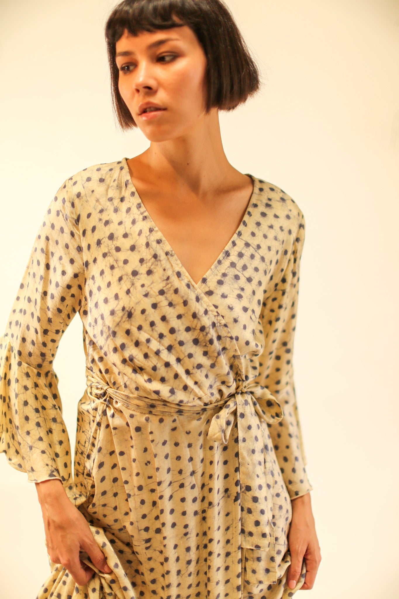 WRAP SILK DRESS KIMONO DAGMARA - BANGKOK TAILOR CLOTHING STORE - HANDMADE CLOTHING