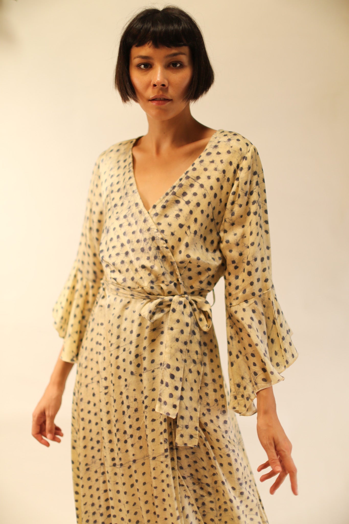 WRAP SILK DRESS KIMONO DAGMARA - BANGKOK TAILOR CLOTHING STORE - HANDMADE CLOTHING