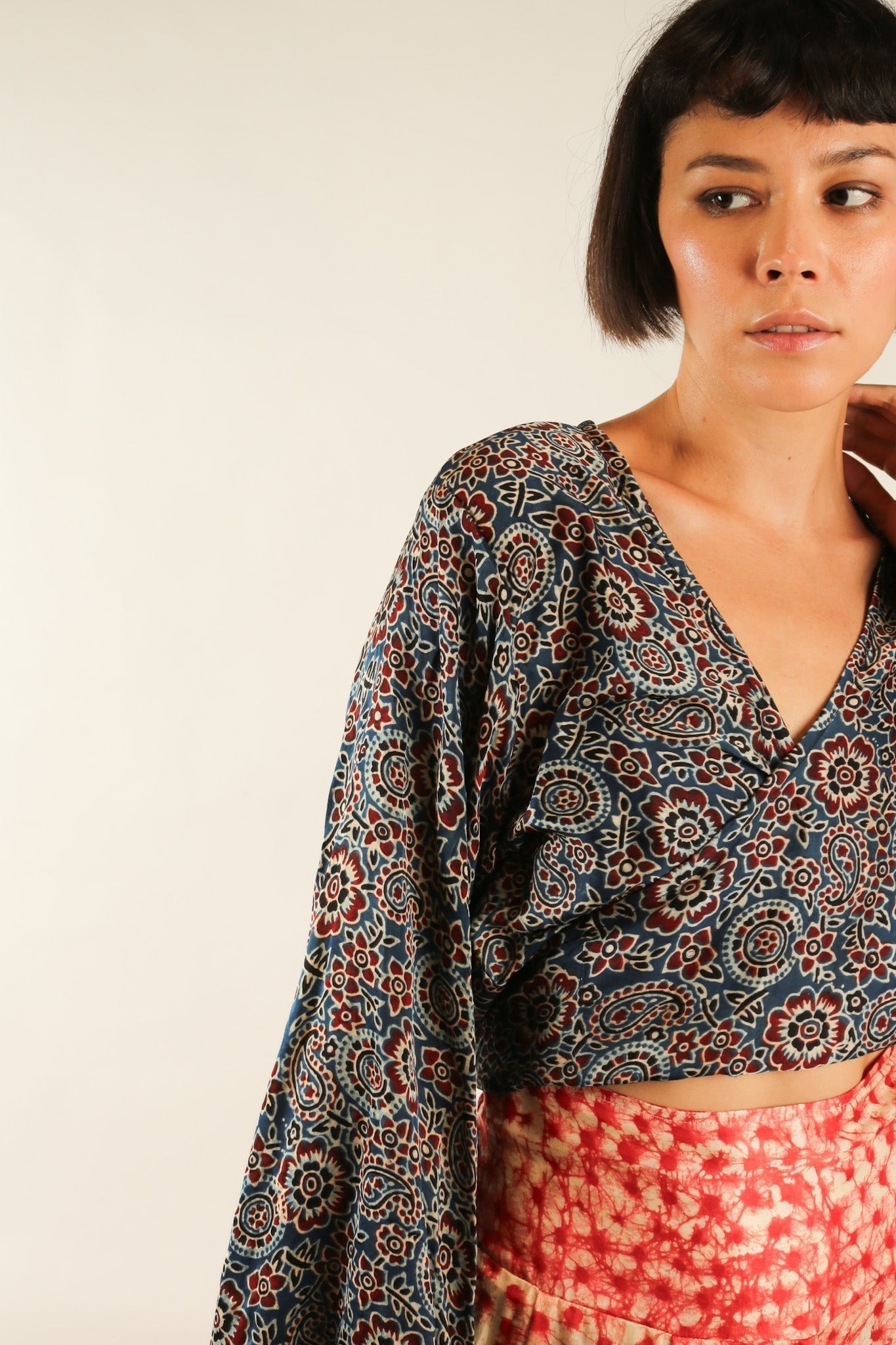 WRAP SILK TOP CELINA - BANGKOK TAILOR CLOTHING STORE - HANDMADE CLOTHING