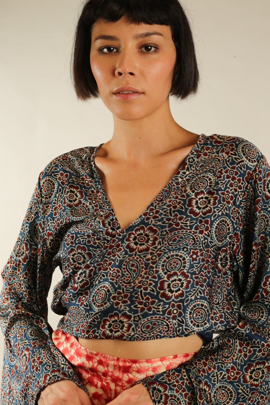 WRAP SILK TOP CELINA - BANGKOK TAILOR CLOTHING STORE - HANDMADE CLOTHING