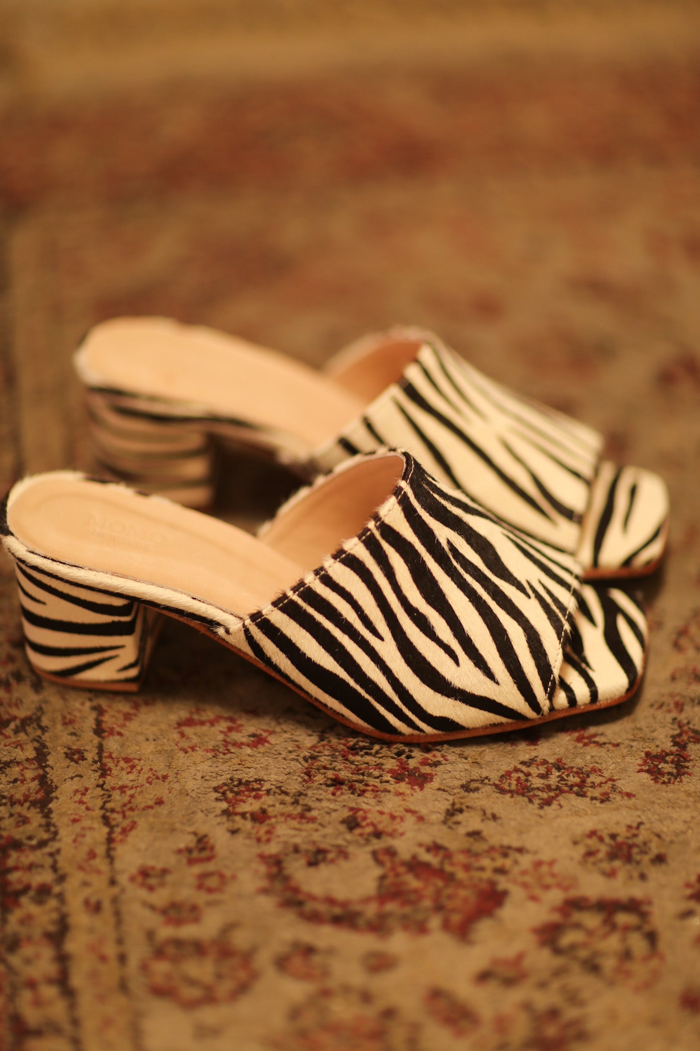 ZEBRA PRINT HEELED MULES - BANGKOK TAILOR CLOTHING STORE - HANDMADE CLOTHING