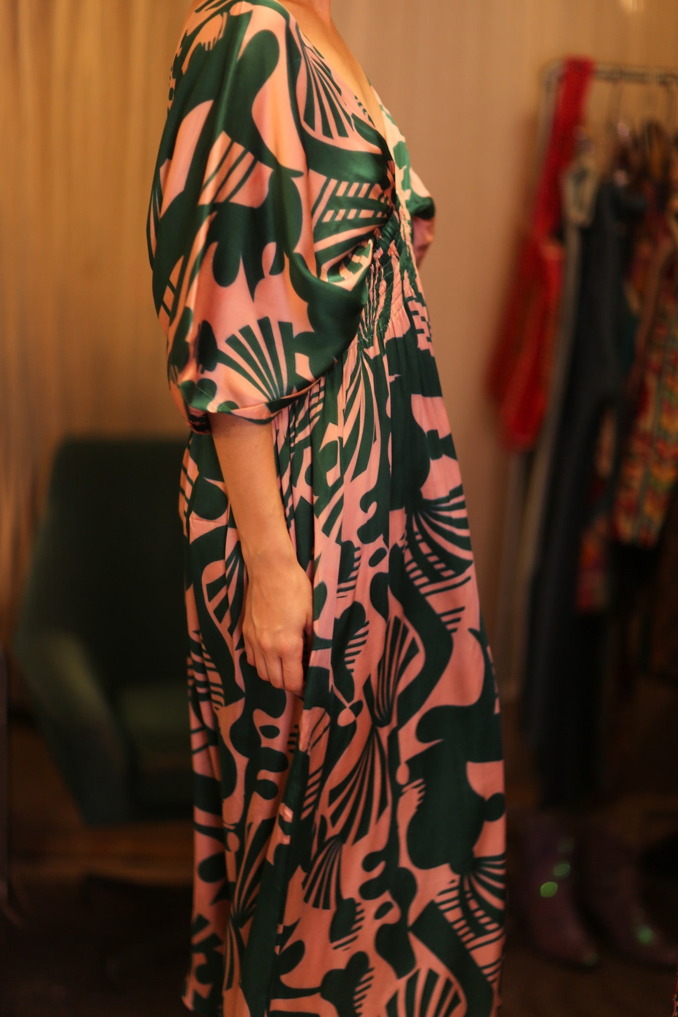 ZURI SILK DRESS ALANSEIN - BANGKOK TAILOR CLOTHING STORE - HANDMADE CLOTHING