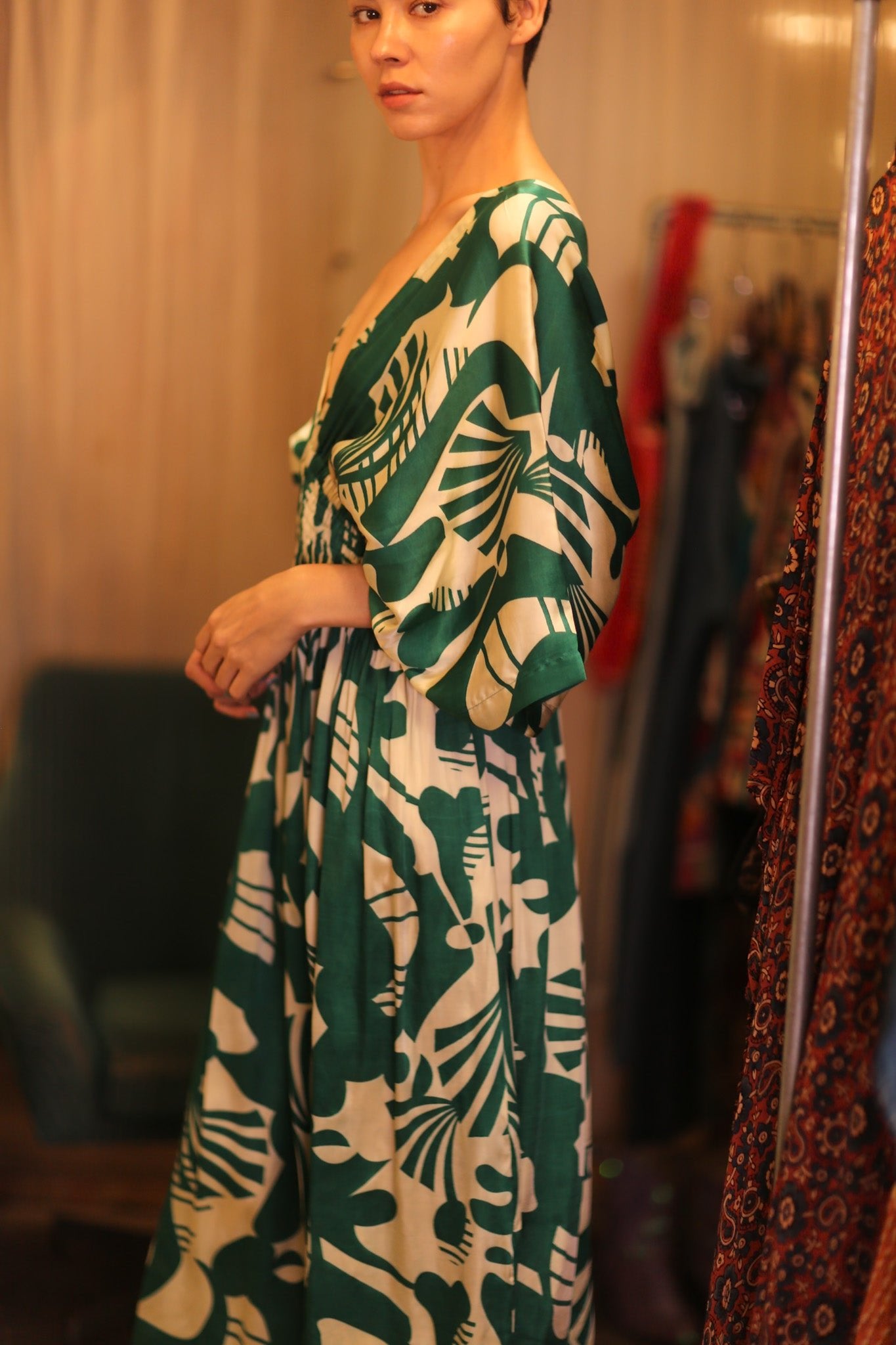 ZURI SILK DRESS ASEIN - BANGKOK TAILOR CLOTHING STORE - HANDMADE CLOTHING
