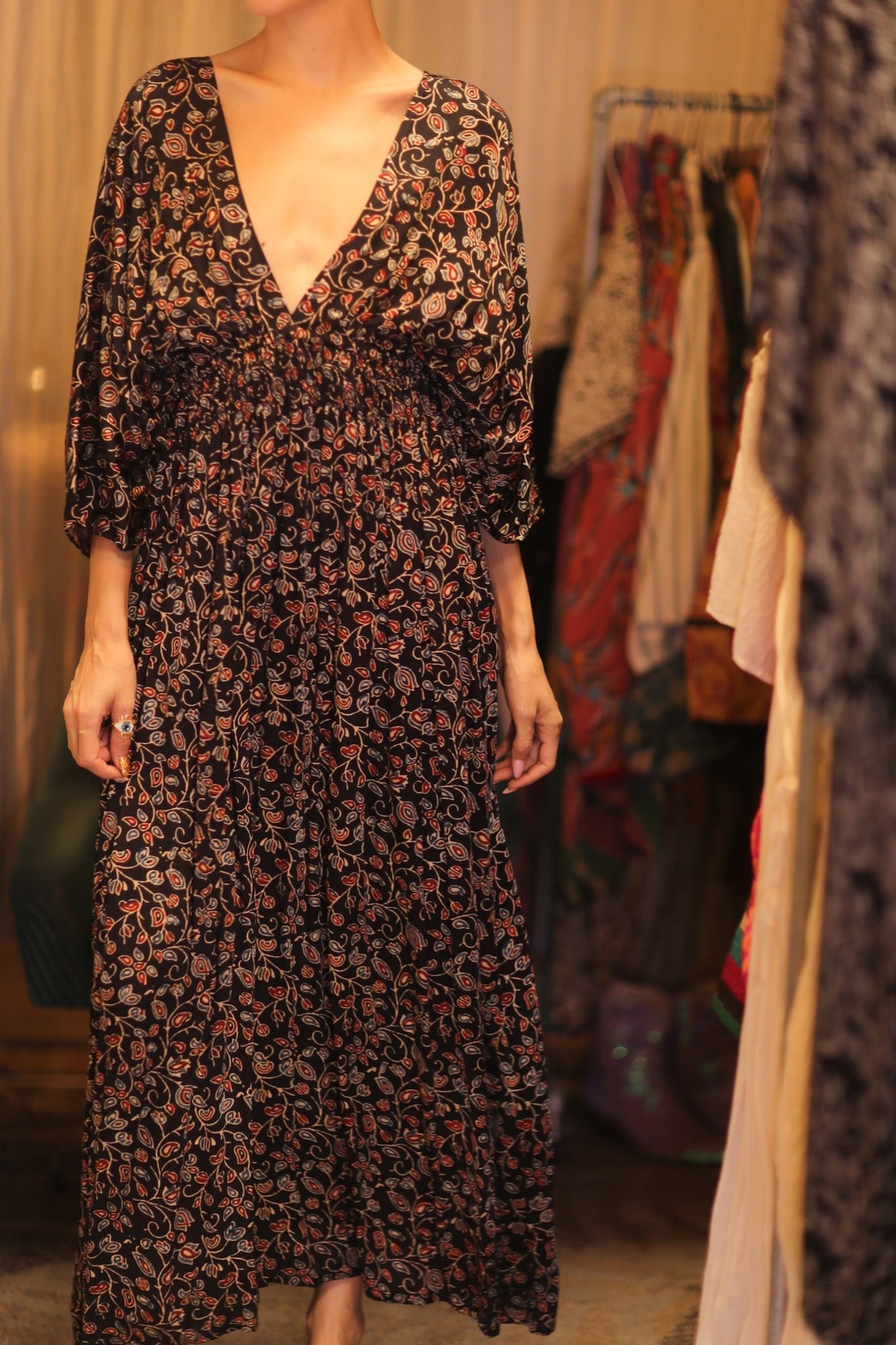 ZURI SILK DRESS CHAWPAR - BANGKOK TAILOR CLOTHING STORE - HANDMADE CLOTHING