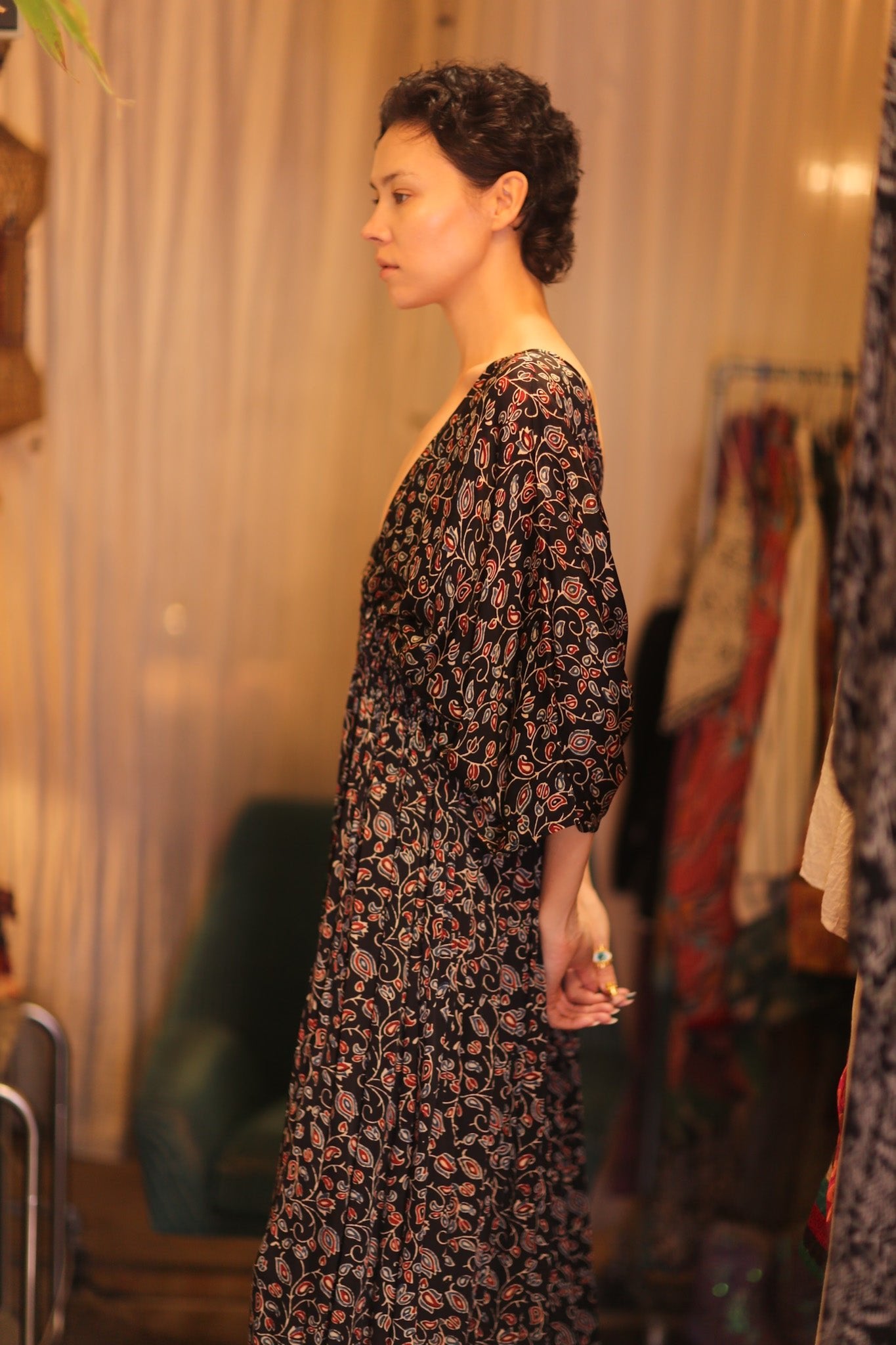 ZURI SILK DRESS CHAWPAR - BANGKOK TAILOR CLOTHING STORE - HANDMADE CLOTHING