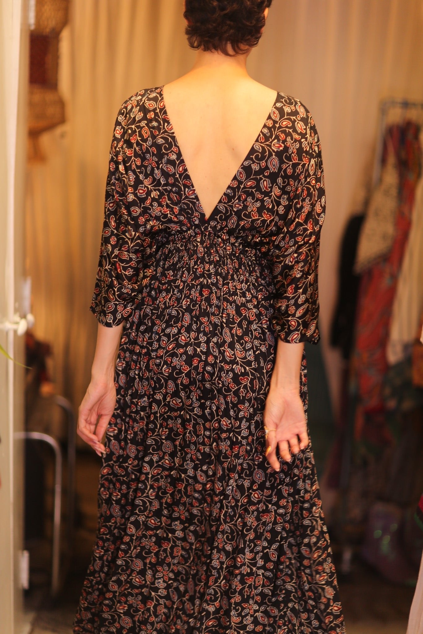 ZURI SILK DRESS CHAWPAR - BANGKOK TAILOR CLOTHING STORE - HANDMADE CLOTHING