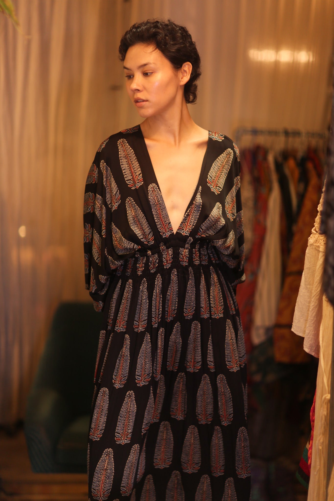 ZURI SILK DRESS DIN - BANGKOK TAILOR CLOTHING STORE - HANDMADE CLOTHING