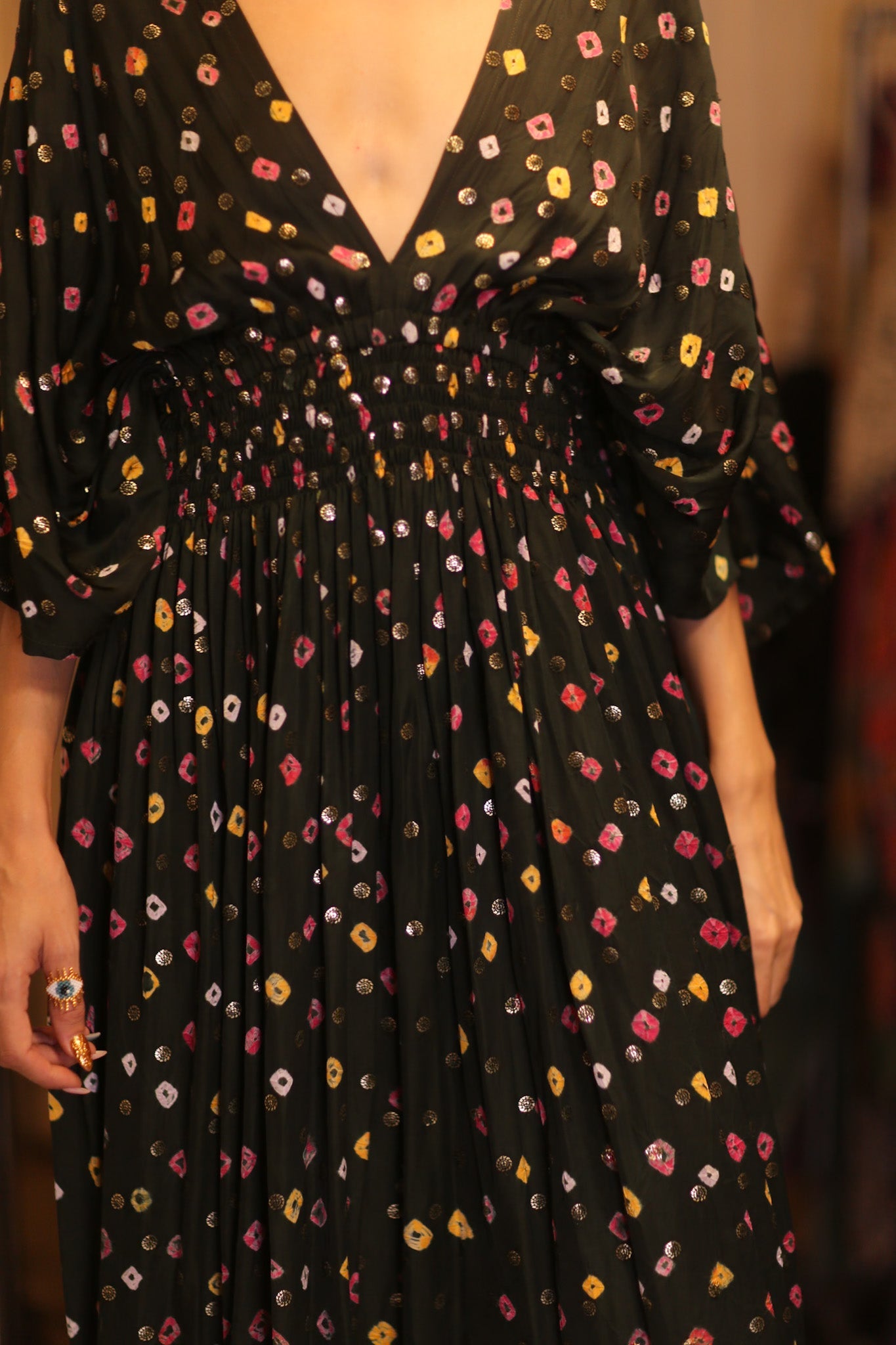 ZURI SILK DRESS NAVI - BANGKOK TAILOR CLOTHING STORE - HANDMADE CLOTHING