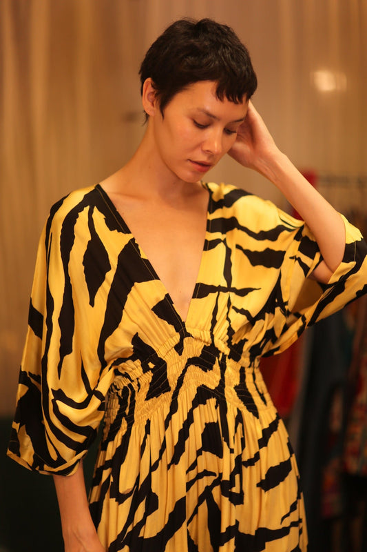ZURI SILK DRESS WARNET - BANGKOK TAILOR CLOTHING STORE - HANDMADE CLOTHING