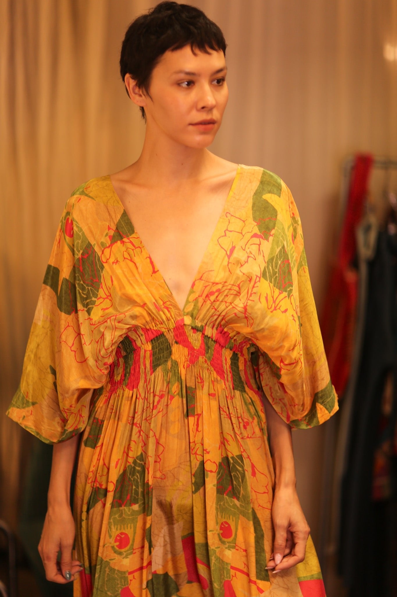 ZURI SILK DRESS WINTWAR - BANGKOK TAILOR CLOTHING STORE - HANDMADE CLOTHING