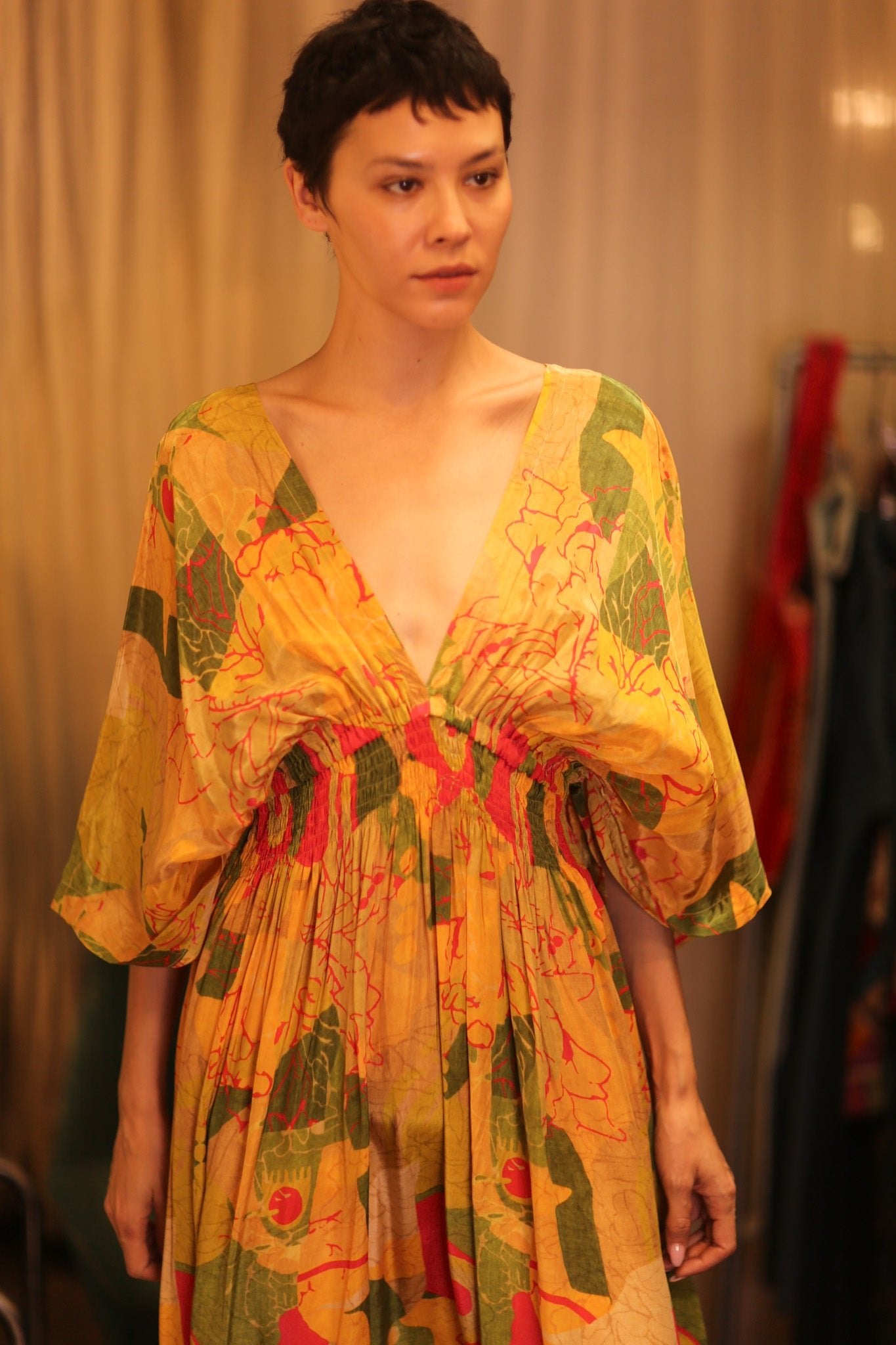 ZURI SILK DRESS WINTWAR - BANGKOK TAILOR CLOTHING STORE - HANDMADE CLOTHING