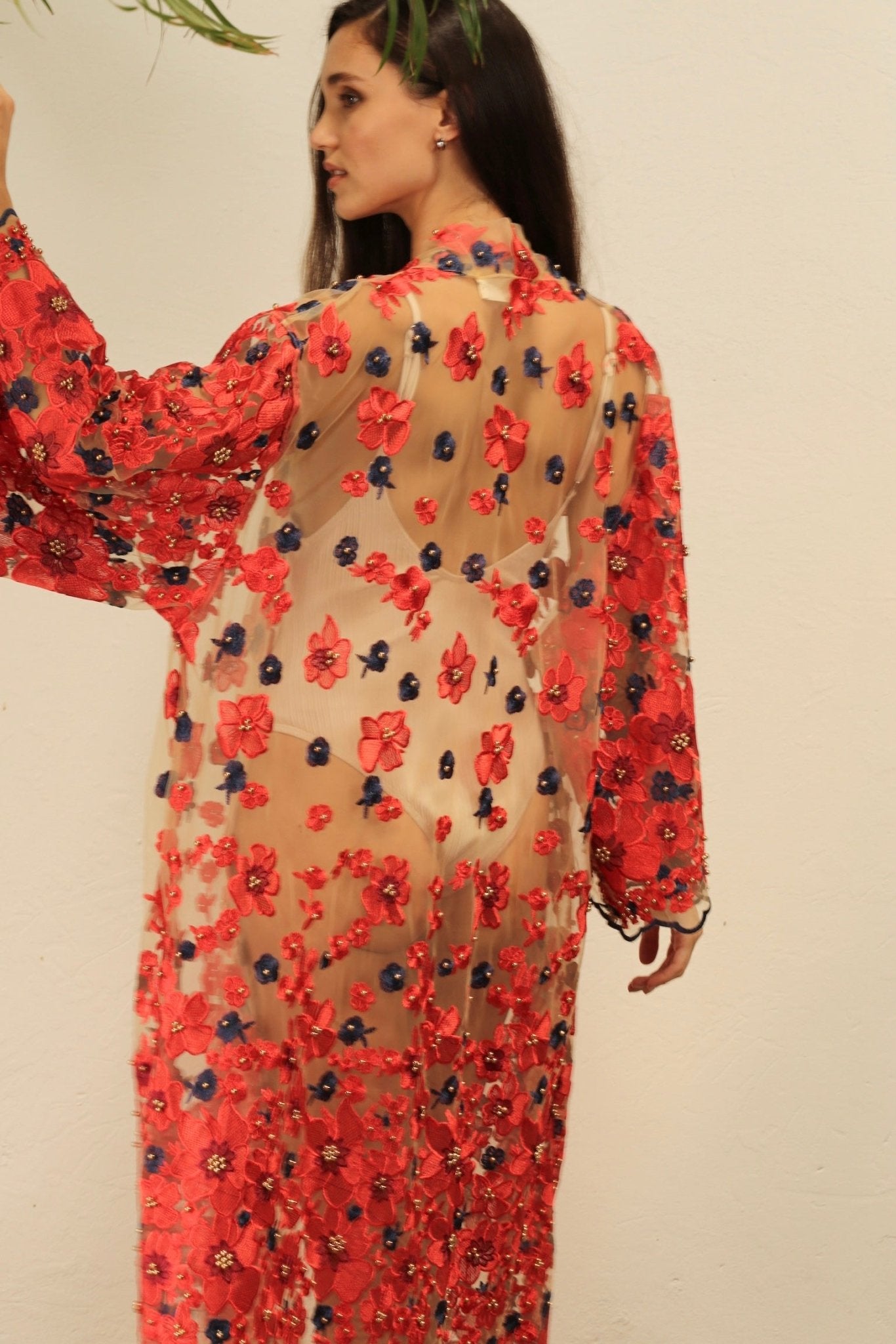 APHRODITE FLOWER CHIFFON SILK KIMONO - BANGKOK TAILOR CLOTHING STORE - HANDMADE CLOTHING