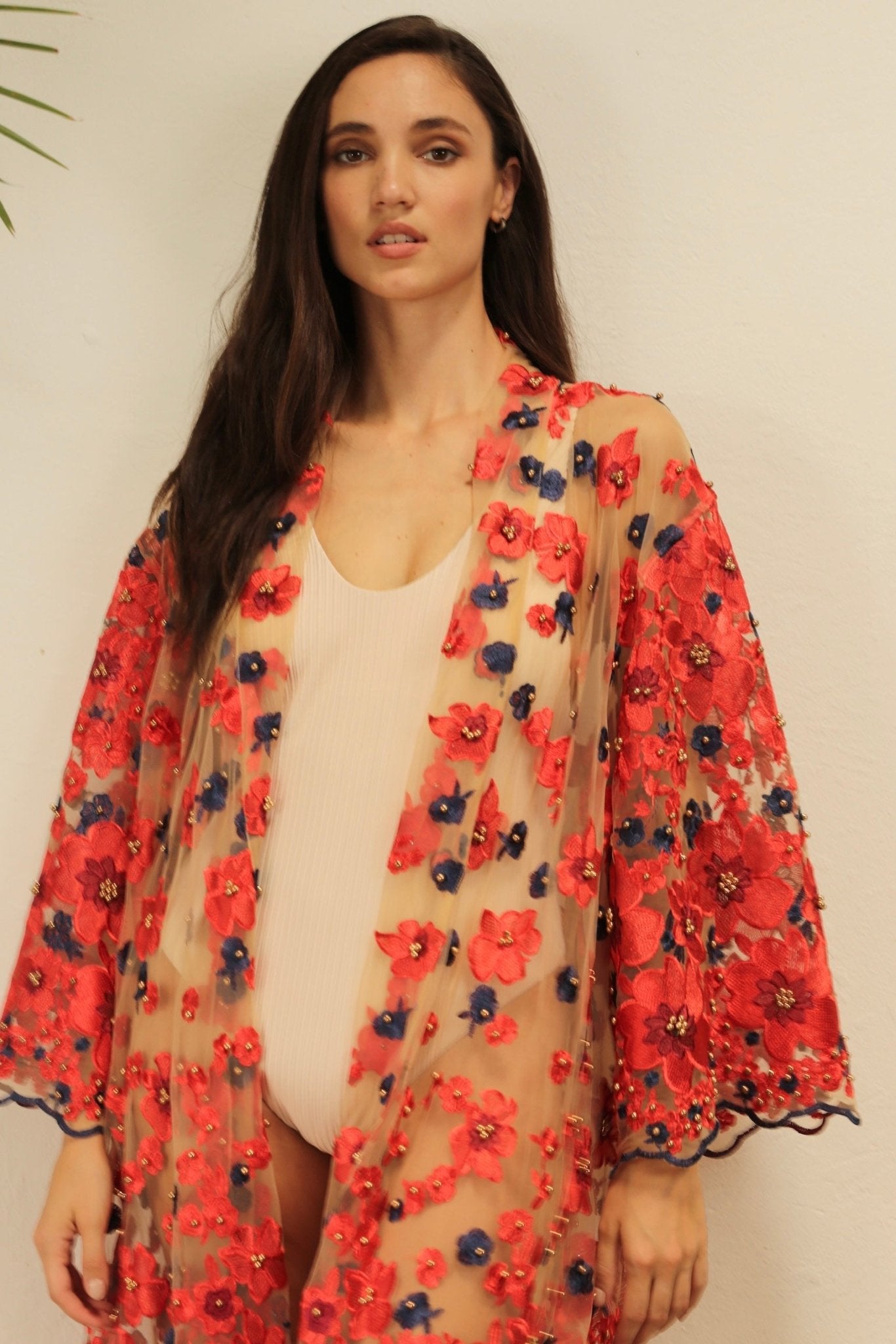 APHRODITE FLOWER CHIFFON SILK KIMONO - BANGKOK TAILOR CLOTHING STORE - HANDMADE CLOTHING