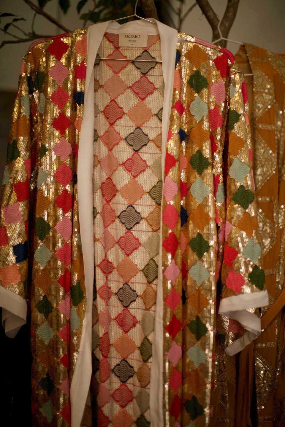 ARGUS GLO CHIFFON SILK SEQUIN KIMONO - BANGKOK TAILOR CLOTHING STORE - HANDMADE CLOTHING