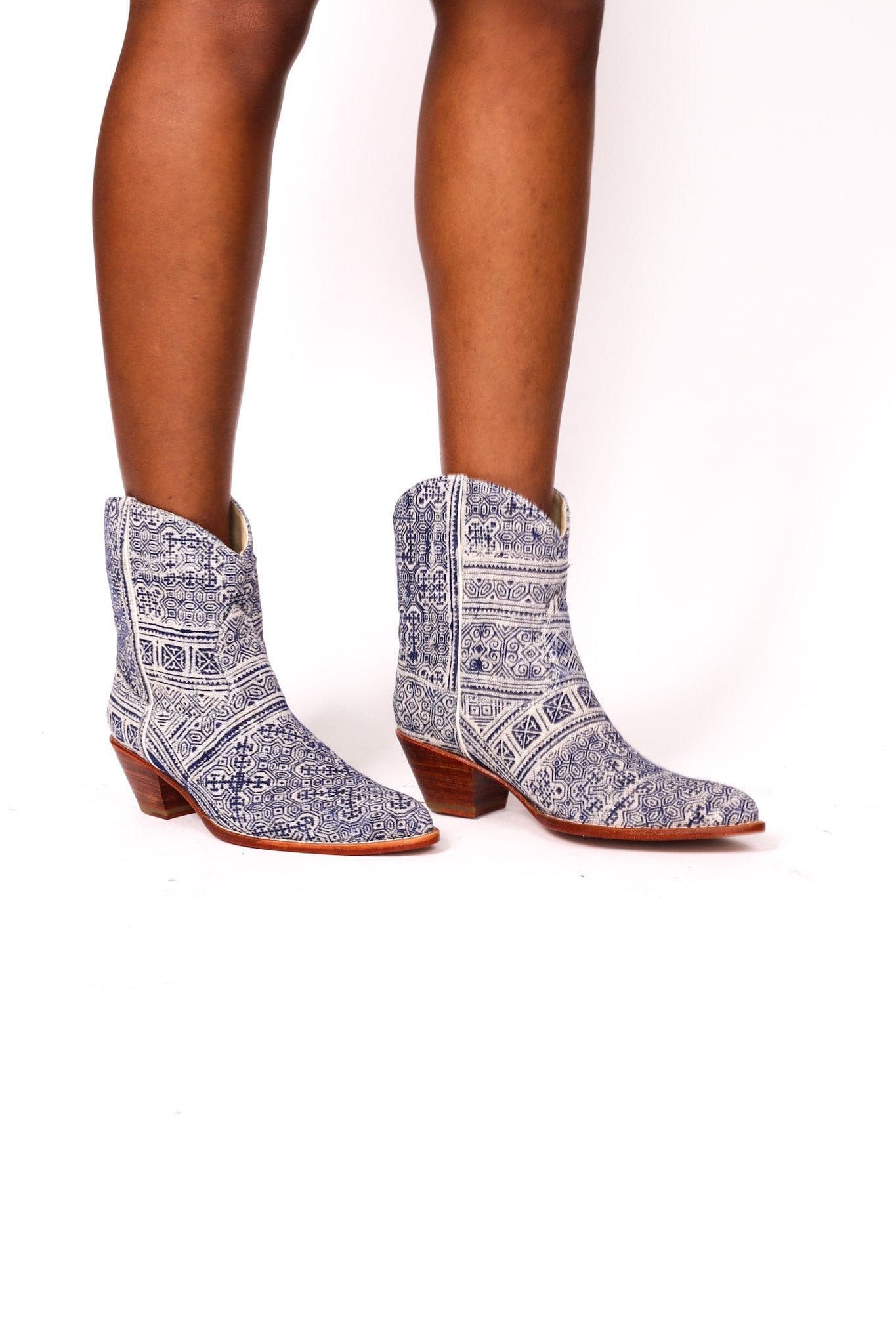 BATIK INDIGO BOOTIES NATASHA - BANGKOK TAILOR CLOTHING STORE - HANDMADE CLOTHING