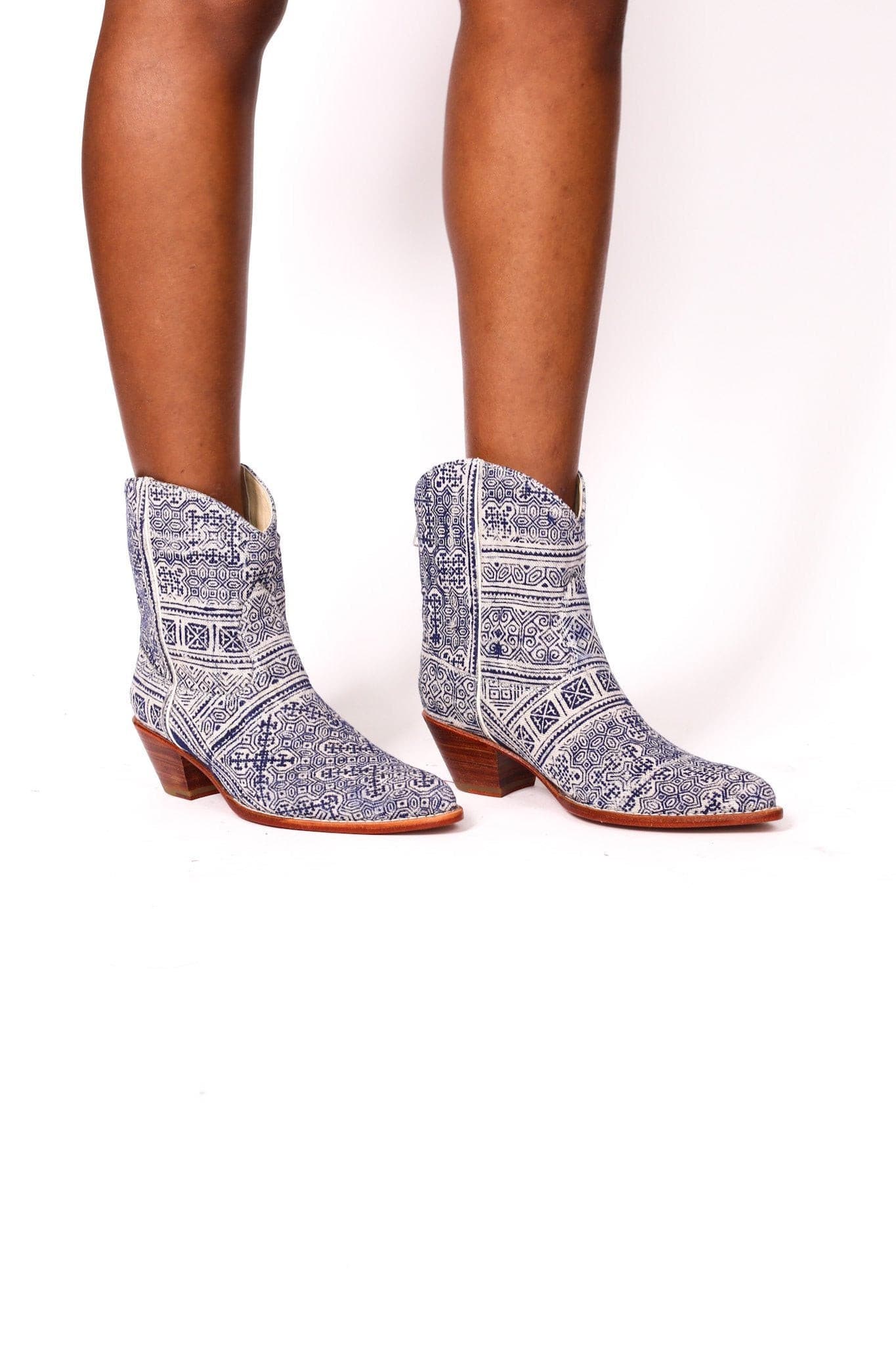 BATIK INDIGO BOOTIES NATASHA - BANGKOK TAILOR CLOTHING STORE - HANDMADE CLOTHING