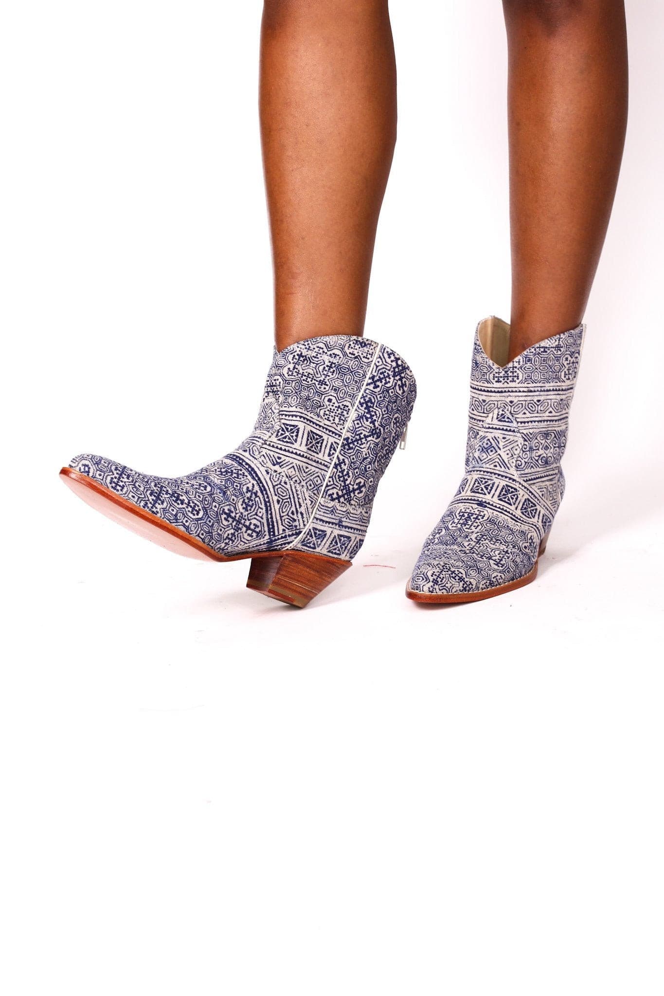 BATIK INDIGO BOOTIES NATASHA - BANGKOK TAILOR CLOTHING STORE - HANDMADE CLOTHING