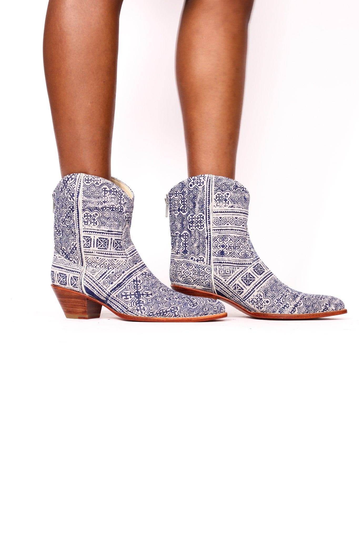 BATIK INDIGO BOOTIES NATASHA - BANGKOK TAILOR CLOTHING STORE - HANDMADE CLOTHING