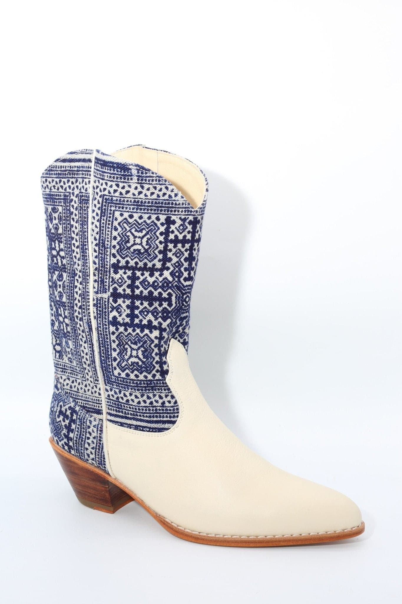 BATIK INDIGO WESTERN BOOTS MOLI - BANGKOK TAILOR CLOTHING STORE - HANDMADE CLOTHING