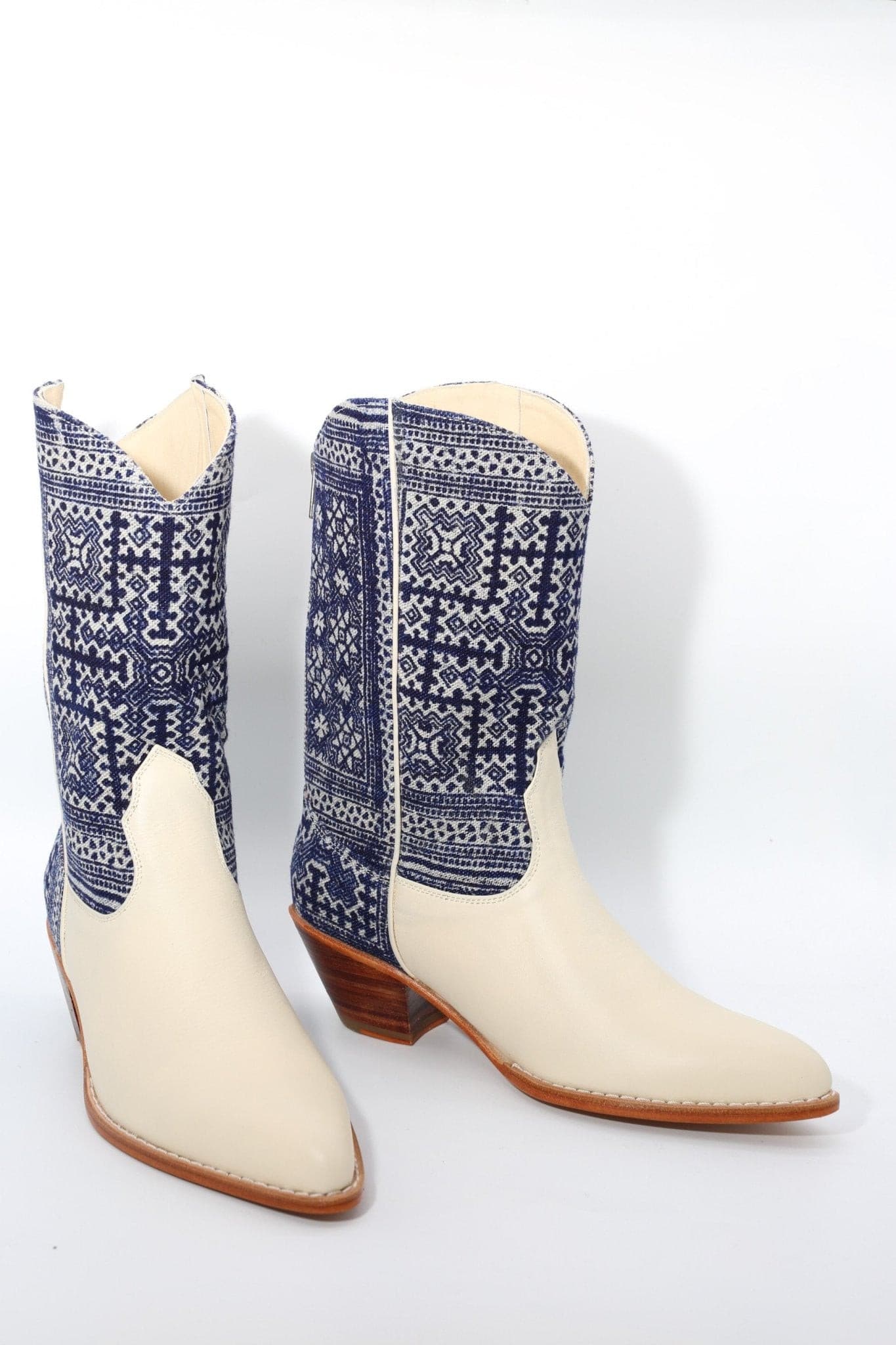 BATIK INDIGO WESTERN BOOTS MOLI - BANGKOK TAILOR CLOTHING STORE - HANDMADE CLOTHING