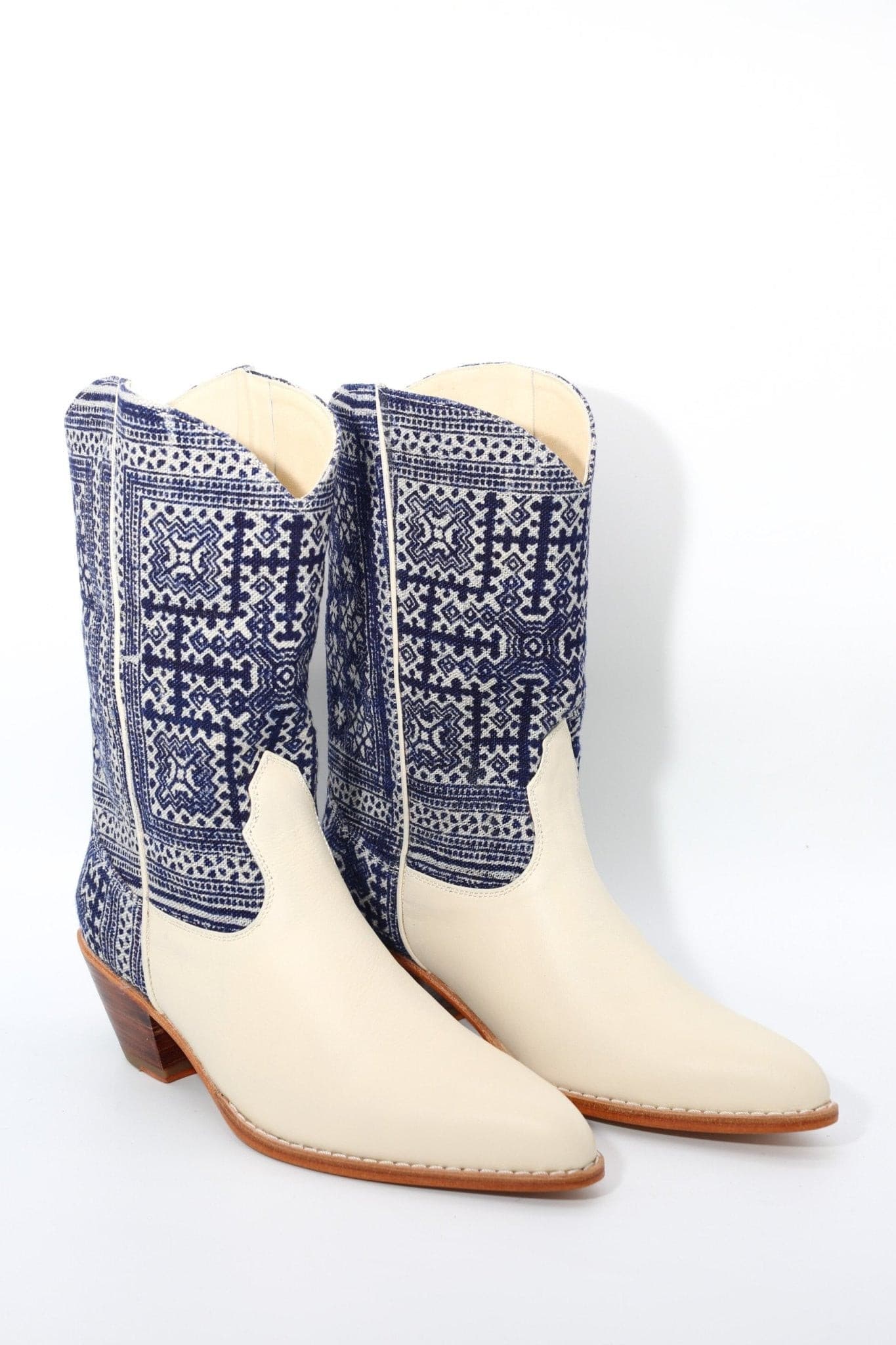 BATIK INDIGO WESTERN BOOTS MOLI - BANGKOK TAILOR CLOTHING STORE - HANDMADE CLOTHING