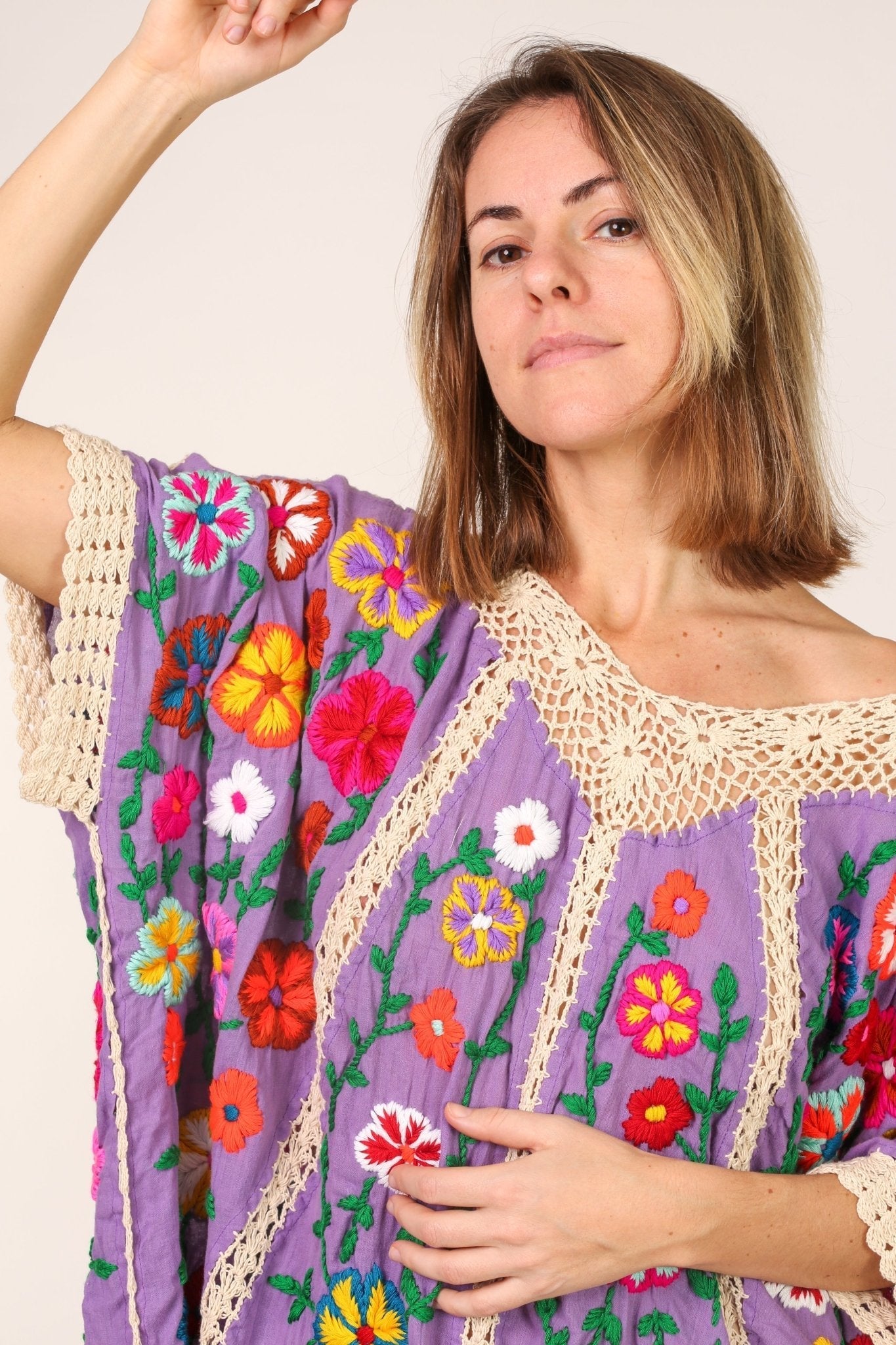 BELLA FLOR CROCHET KAFTAN - BANGKOK TAILOR CLOTHING STORE - HANDMADE CLOTHING