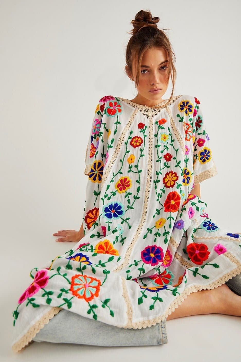 BELLA FLOR EMBROIDERED CAFTAN X FREE PEOPLE - BANGKOK TAILOR CLOTHING STORE - HANDMADE CLOTHING