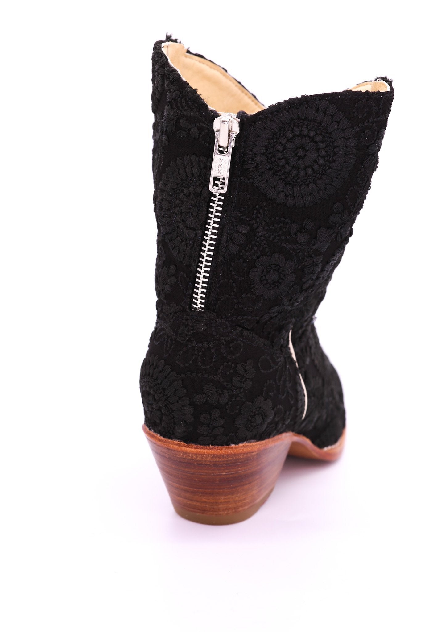 BLACK EMBROIDERED BOOTIES JAUNE - BANGKOK TAILOR CLOTHING STORE - HANDMADE CLOTHING