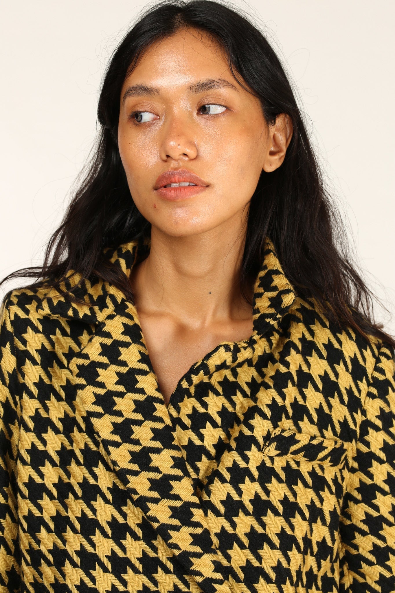 BLACK YELLOW CHECKERED JACKET BLAZER ROINA - BANGKOK TAILOR CLOTHING STORE - HANDMADE CLOTHING