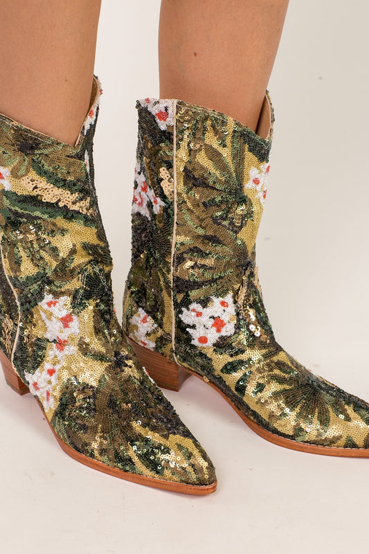 CAMOUFLAGE SEQUIN BOOTS NISO - BANGKOK TAILOR CLOTHING STORE - HANDMADE CLOTHING