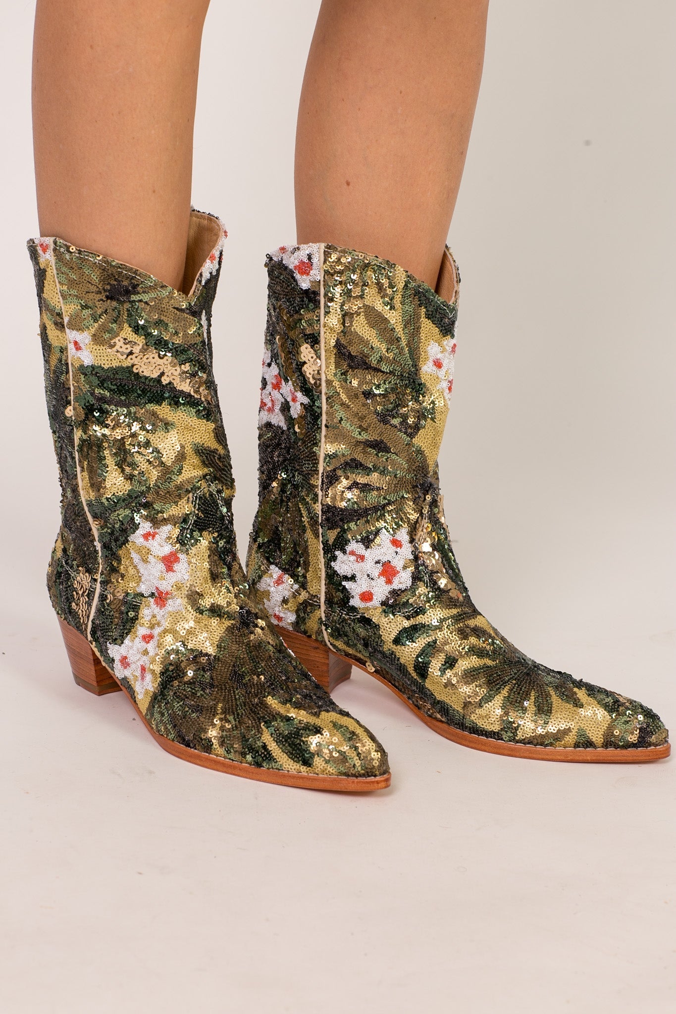 CAMOUFLAGE SEQUIN BOOTS NISO - BANGKOK TAILOR CLOTHING STORE - HANDMADE CLOTHING