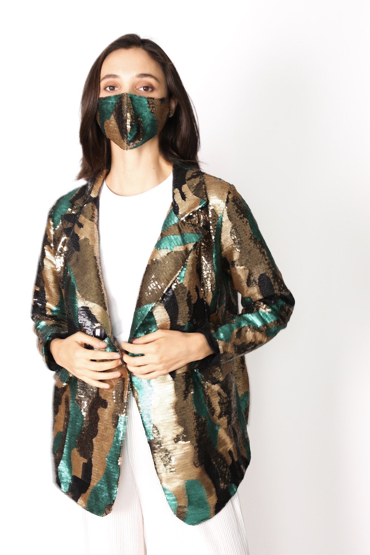 CAMOUFLAGE SEQUIN JACKET BLAZER DUMA - BANGKOK TAILOR CLOTHING STORE - HANDMADE CLOTHING