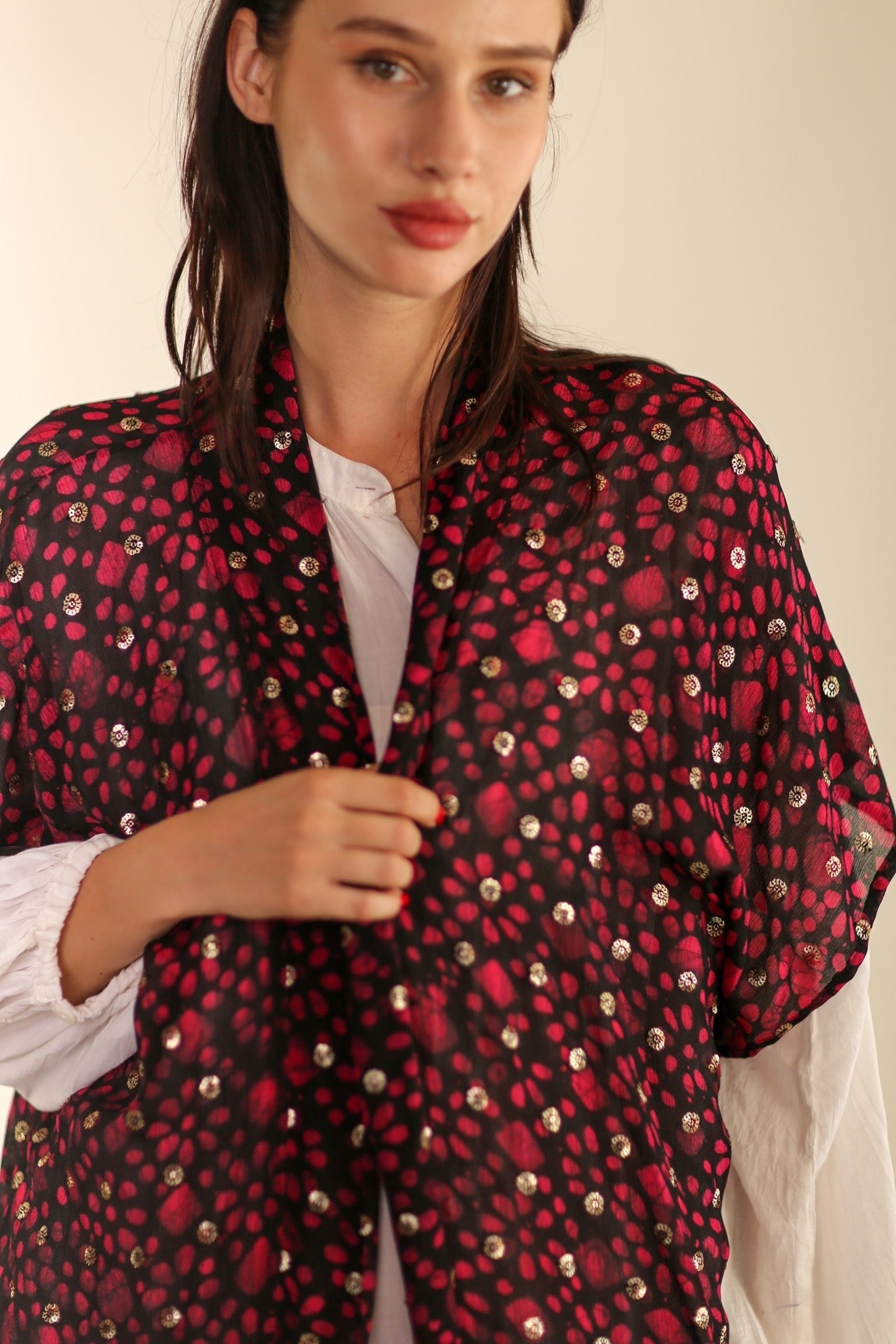 CHIFFON SILK KIMONO DENIA - BANGKOK TAILOR CLOTHING STORE - HANDMADE CLOTHING