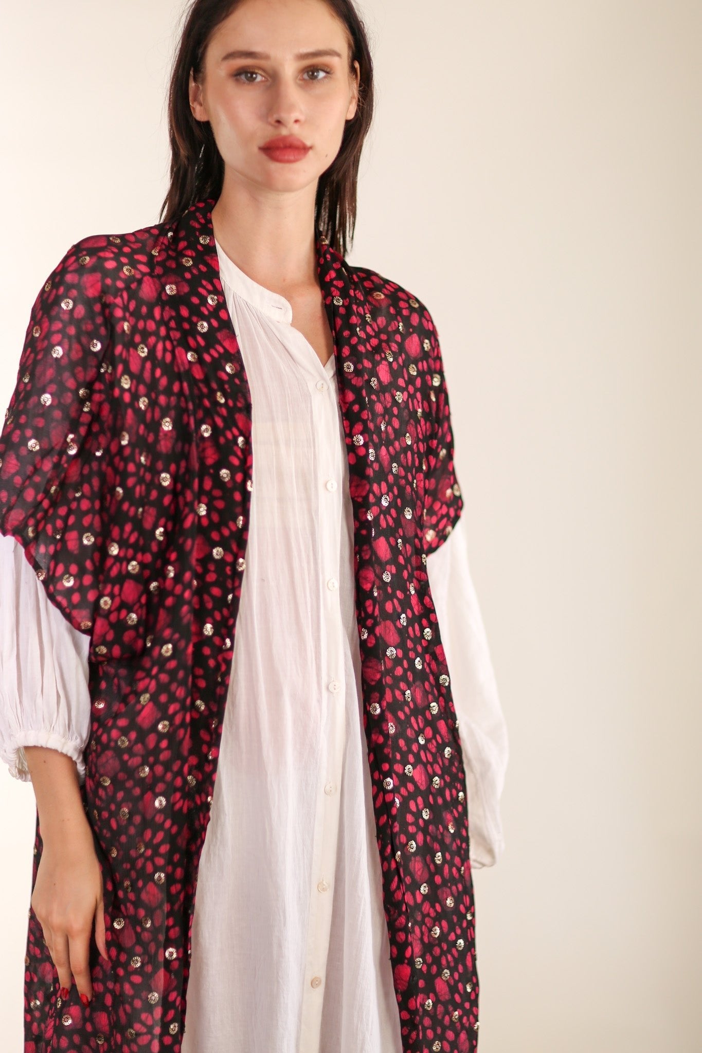 CHIFFON SILK KIMONO DENIA - BANGKOK TAILOR CLOTHING STORE - HANDMADE CLOTHING