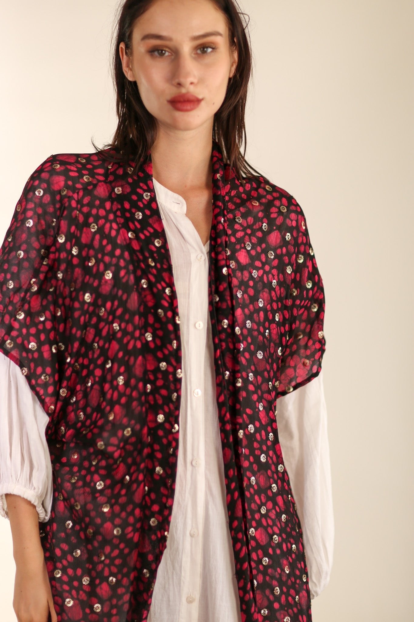 CHIFFON SILK KIMONO DENIA - BANGKOK TAILOR CLOTHING STORE - HANDMADE CLOTHING