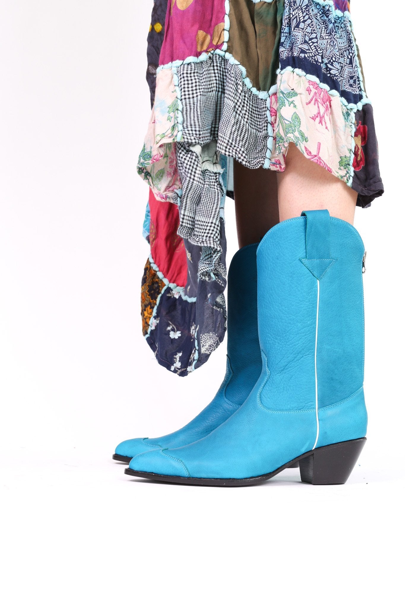 CLEAN TURQUOISE COWBOY BOOTS CARLEY - BANGKOK TAILOR CLOTHING STORE - HANDMADE CLOTHING