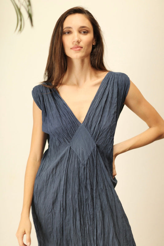 CLIO V SHOULDER DRESS - BANGKOK TAILOR CLOTHING STORE - HANDMADE CLOTHING