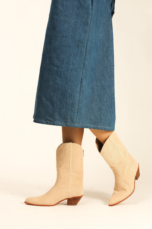 CORDUROY WESTERN BOOTS MOLINA - BANGKOK TAILOR CLOTHING STORE - HANDMADE CLOTHING