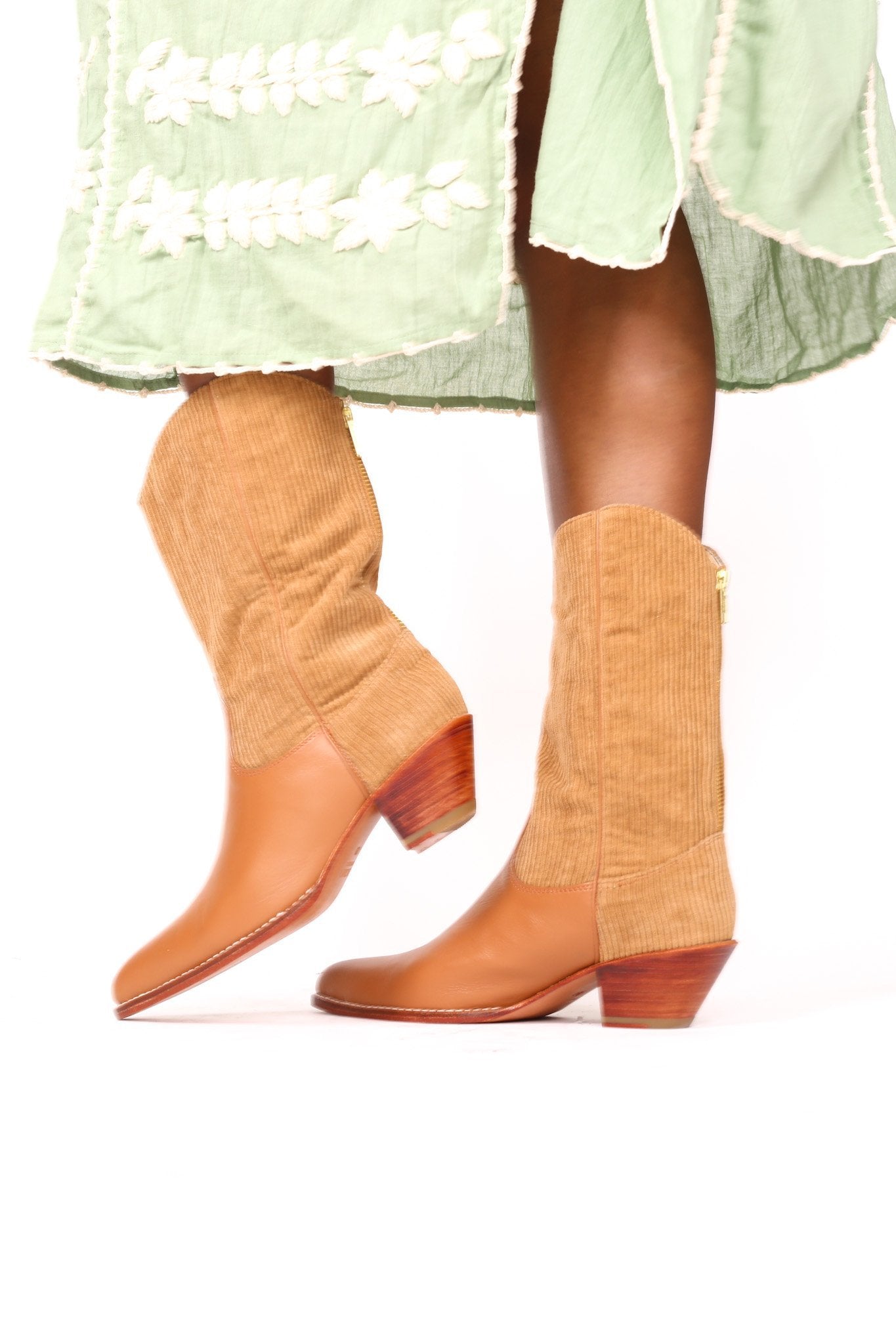 CORDUROY WESTERN STYLE BOOTS - BANGKOK TAILOR CLOTHING STORE - HANDMADE CLOTHING