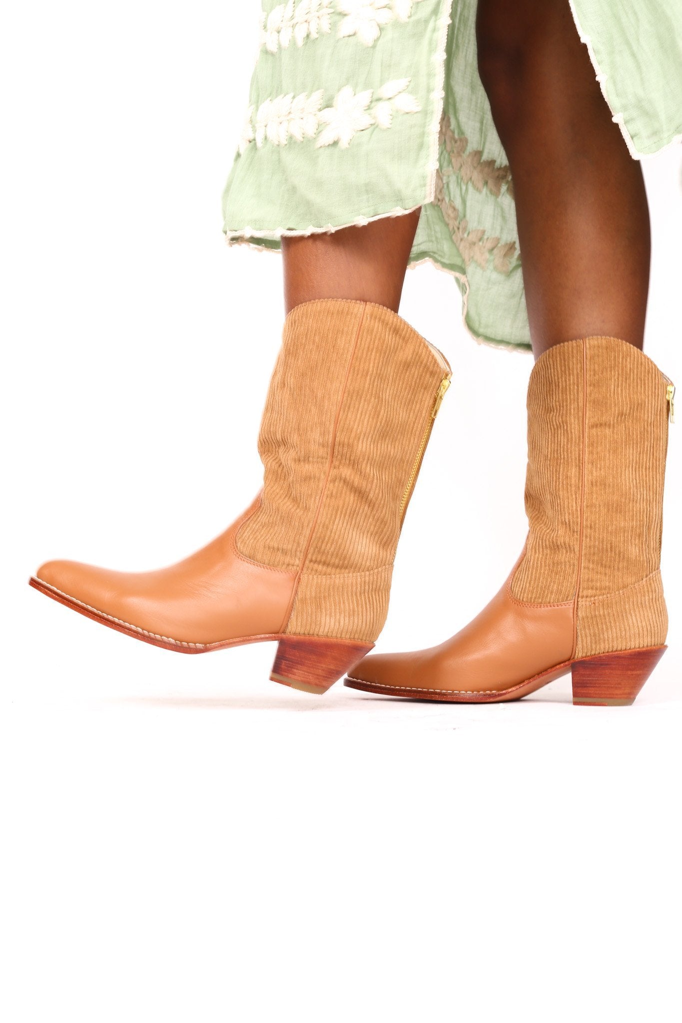 CORDUROY WESTERN STYLE BOOTS - BANGKOK TAILOR CLOTHING STORE - HANDMADE CLOTHING