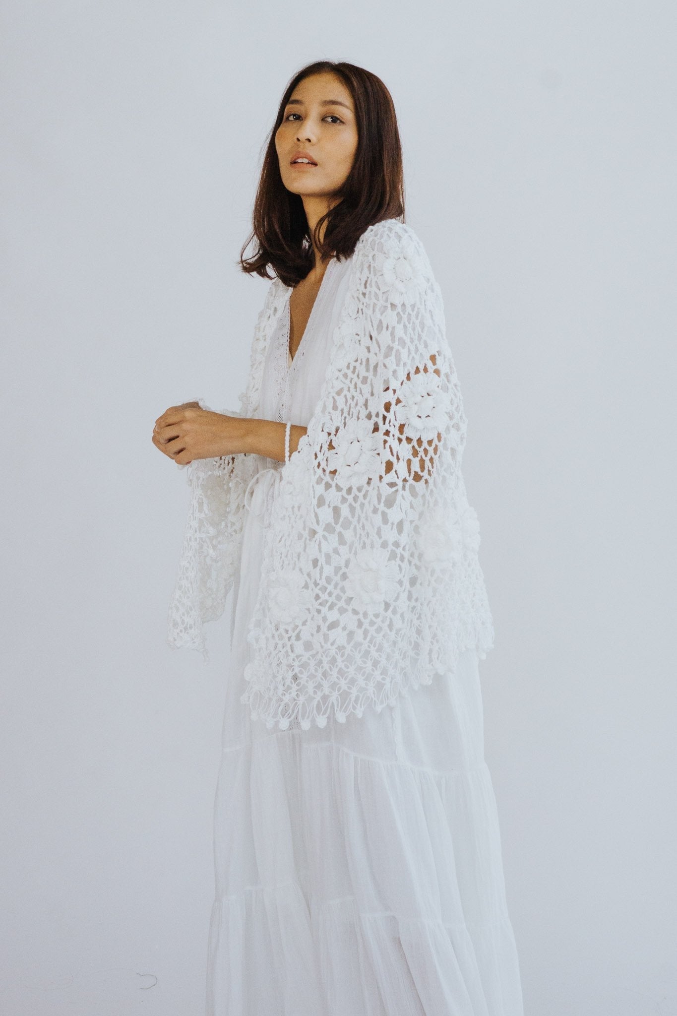 COTTON CROCHET CARDIGAN COCO - BANGKOK TAILOR CLOTHING STORE - HANDMADE CLOTHING