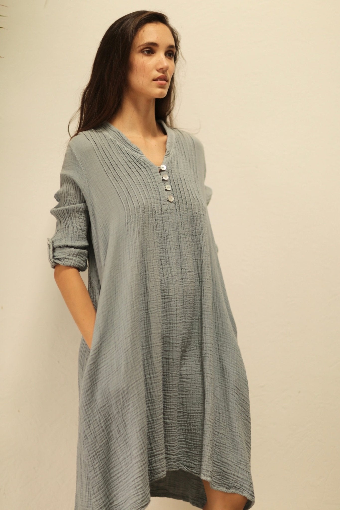 COTTON DRESS HARMONIA - BANGKOK TAILOR CLOTHING STORE - HANDMADE CLOTHING