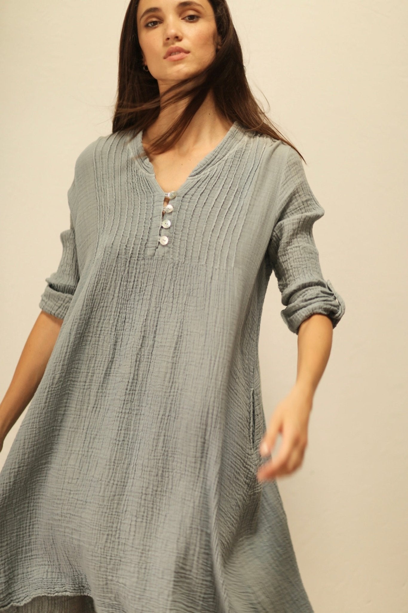 COTTON DRESS HARMONIA - BANGKOK TAILOR CLOTHING STORE - HANDMADE CLOTHING