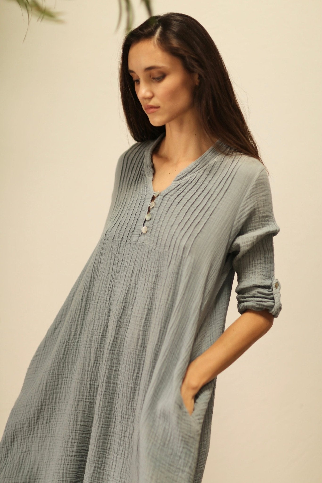 COTTON DRESS HARMONIA - BANGKOK TAILOR CLOTHING STORE - HANDMADE CLOTHING