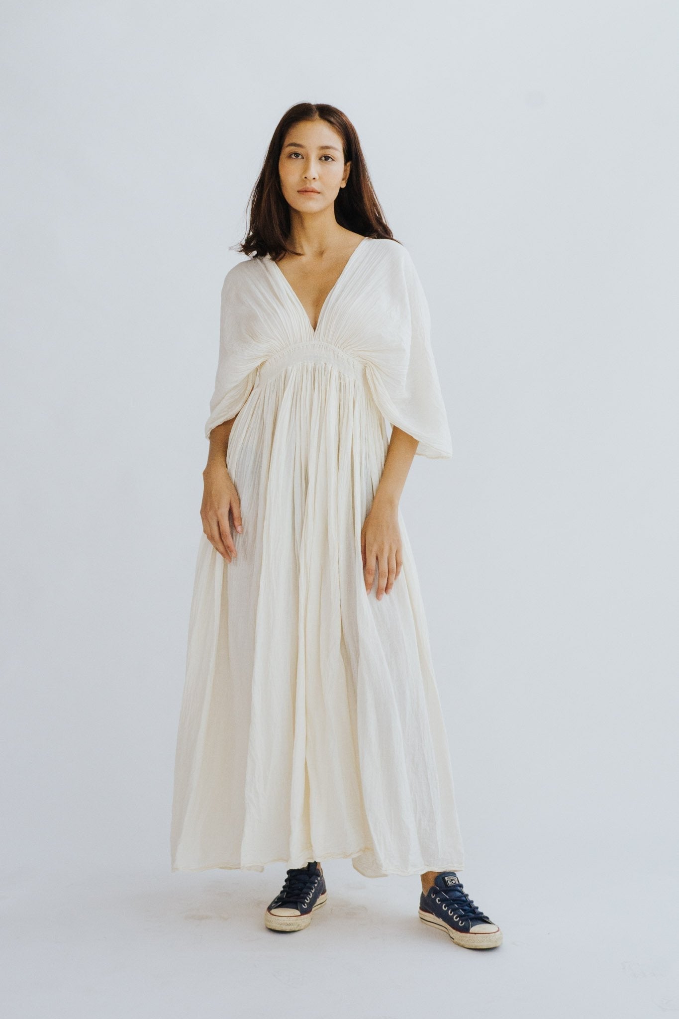 COTTON KAFTAN DRESS JUDD - BANGKOK TAILOR CLOTHING STORE - HANDMADE CLOTHING