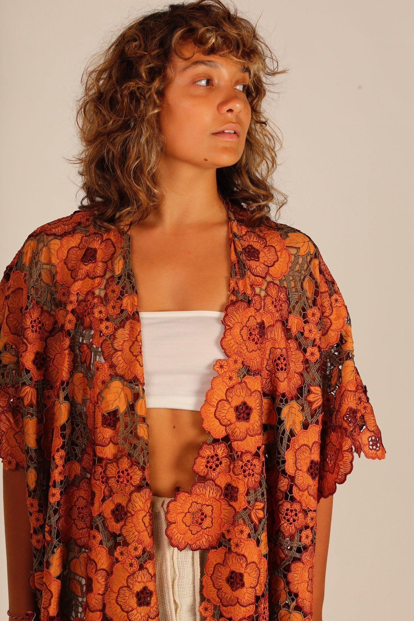 COTTON LACE KIMONO - BANGKOK TAILOR CLOTHING STORE - HANDMADE CLOTHING