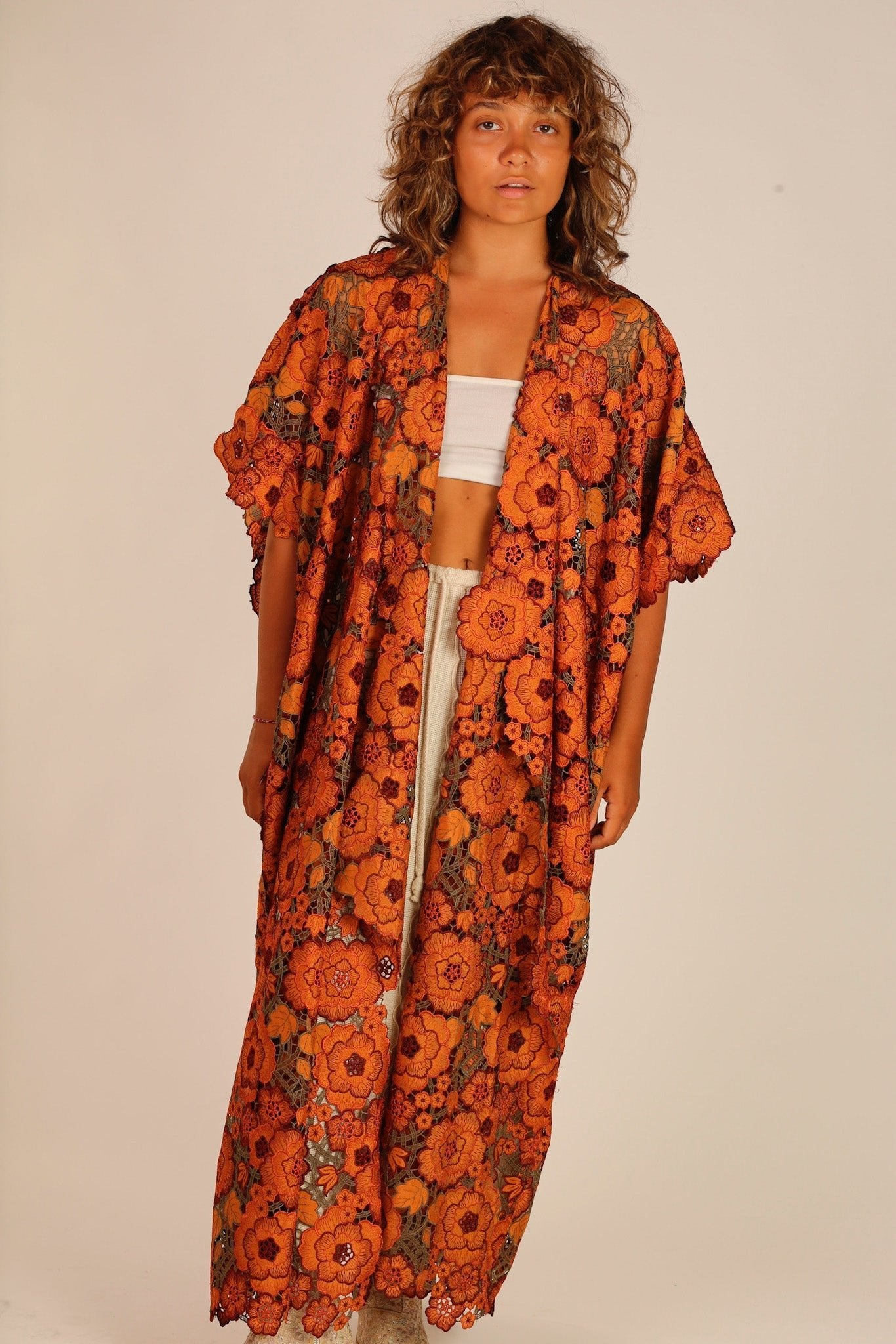 COTTON LACE KIMONO - BANGKOK TAILOR CLOTHING STORE - HANDMADE CLOTHING