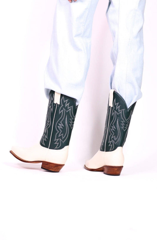 CREAM GREEN BOOTS MARJON - BANGKOK TAILOR CLOTHING STORE - HANDMADE CLOTHING