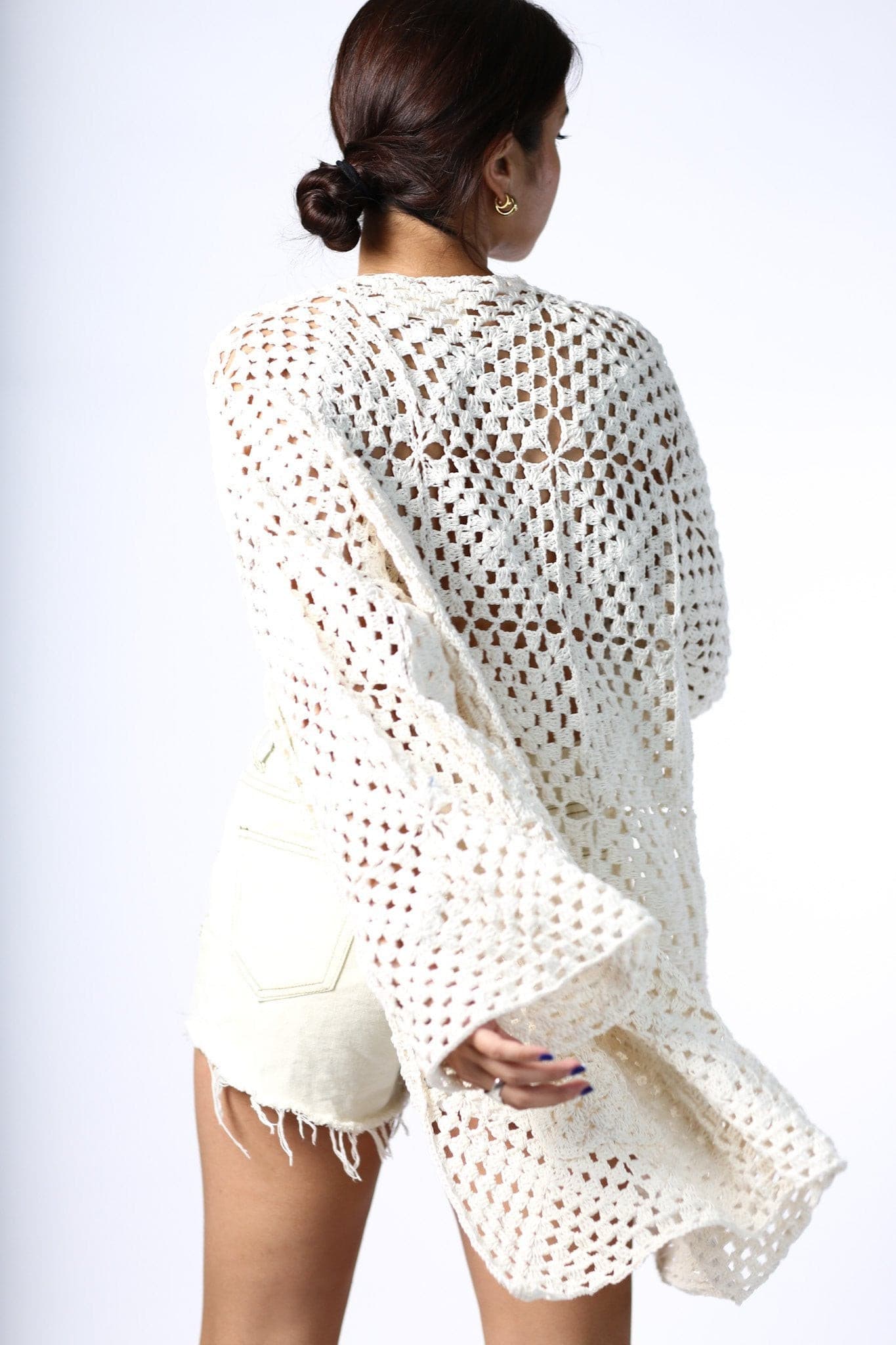 CROCHET CARDIGAN KIMONO JACKET HADID - BANGKOK TAILOR CLOTHING STORE - HANDMADE CLOTHING