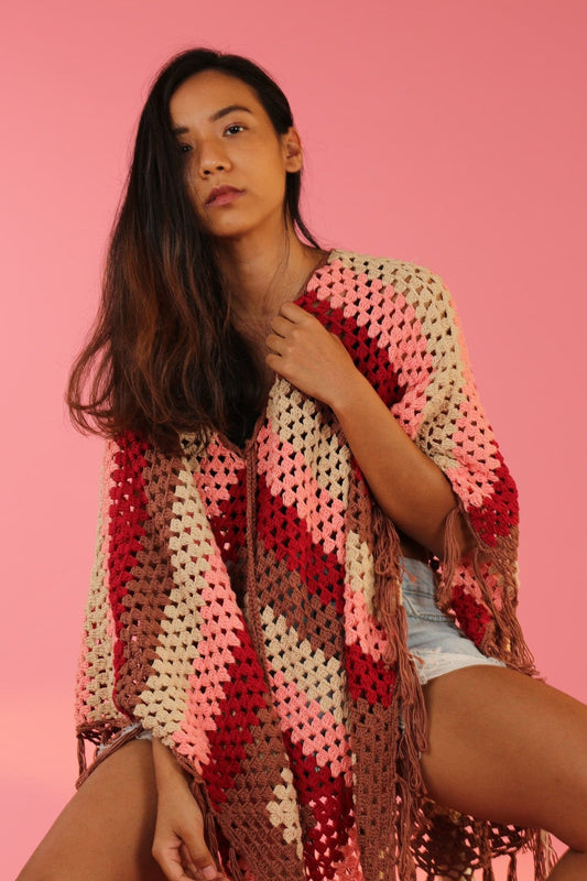 CROCHET KIMONO CAPE INGRID - BANGKOK TAILOR CLOTHING STORE - HANDMADE CLOTHING